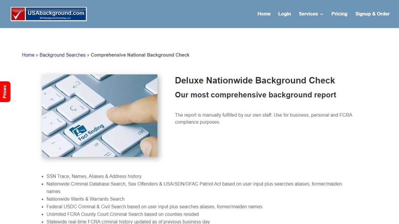 Comprehensive National Background Check - FCRA Compliant